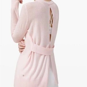 Lululemon Pink Sincerely Yours Open-Back Sweater